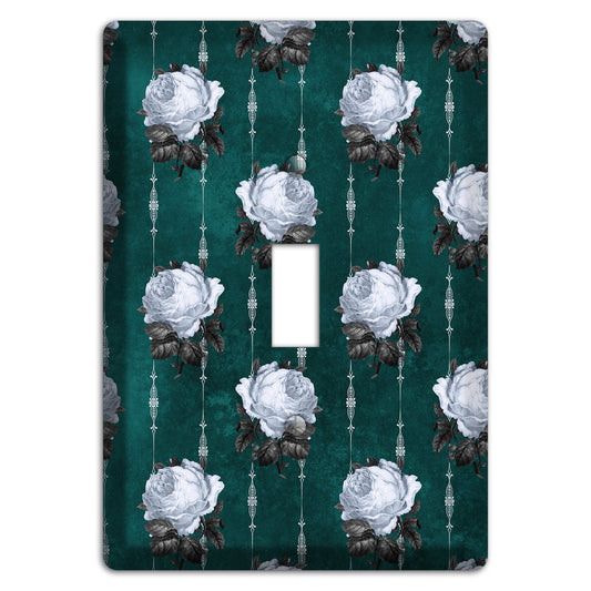 Dramatic Floral Teal Cover Plates