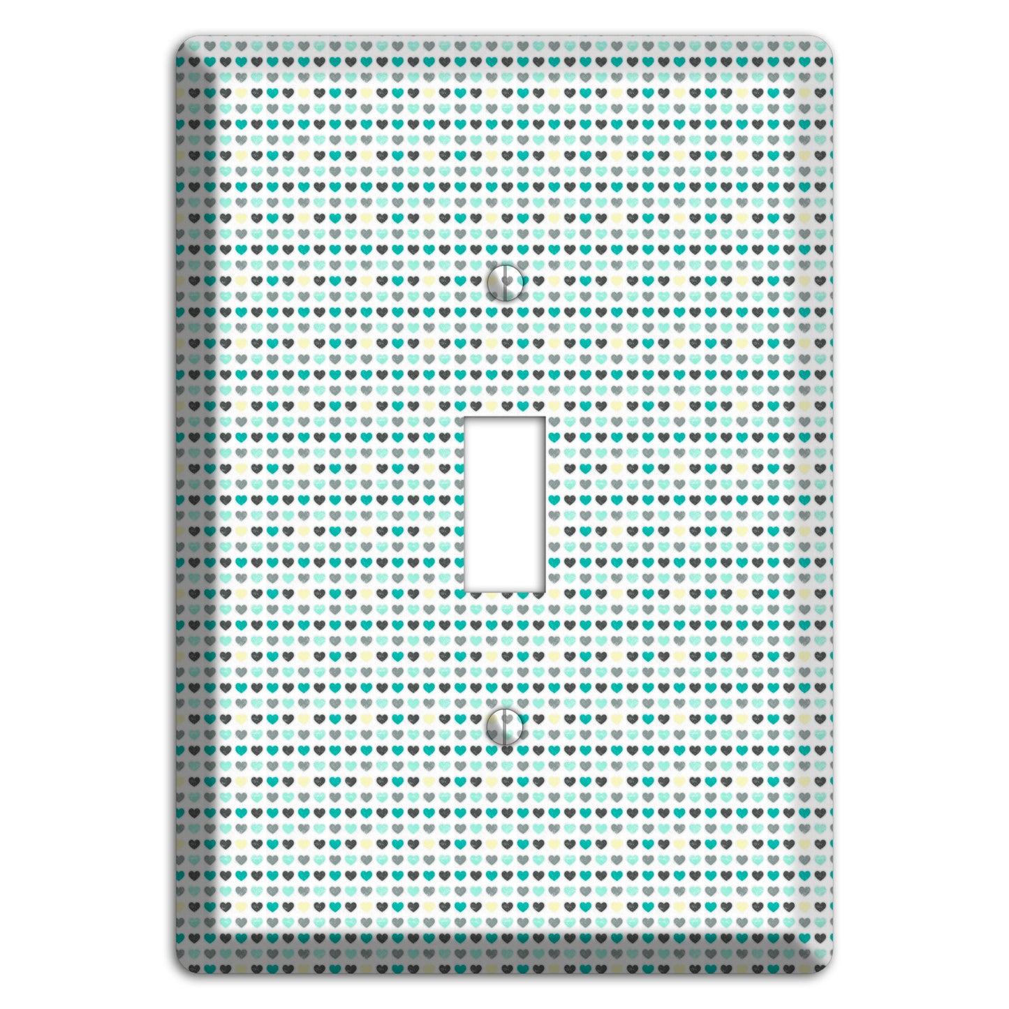 Multi Teal Grey Yellow Optical Hearts Cover Plates