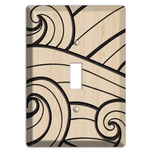 Abstract Curl Wood Lasered Cover Plates