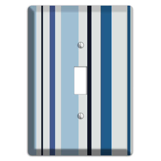 Multi White and Blue Vertical Stripe Cover Plates