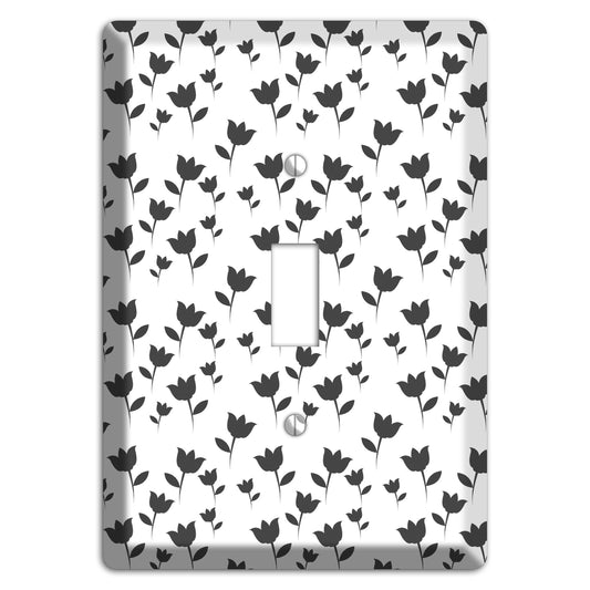 Black and White Tulips Cover Plates