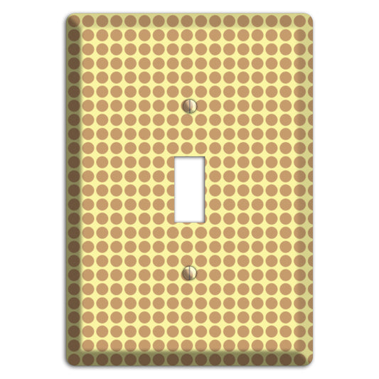 Yellow with Light Brown Tiled Small Dots Cover Plates
