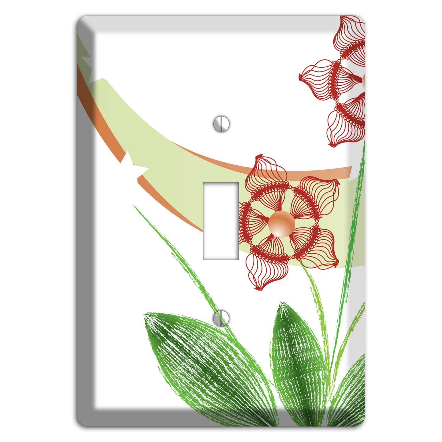 Green Abstract Flowers Cover Plates