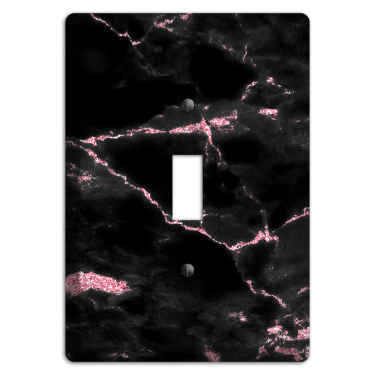Petite Orchid and Black Marble Cover Plates