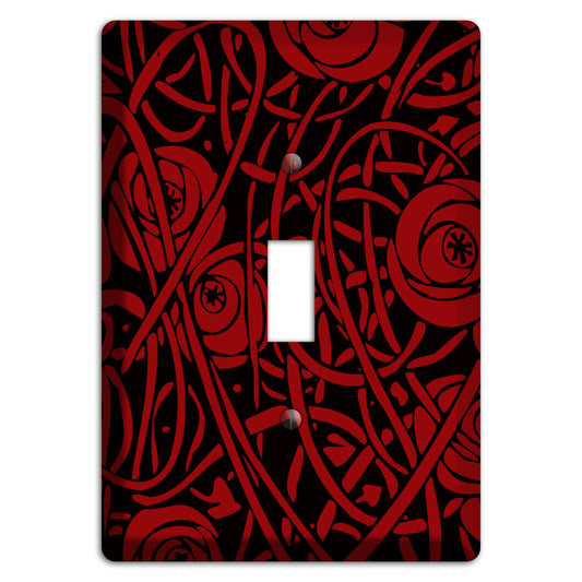 Red Deco Floral Cover Plates