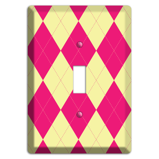Pink and Yellow Argyle Cover Plates