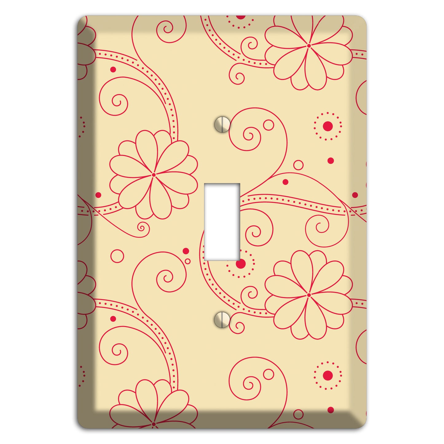 Off White Floral Swirl Cover Plates