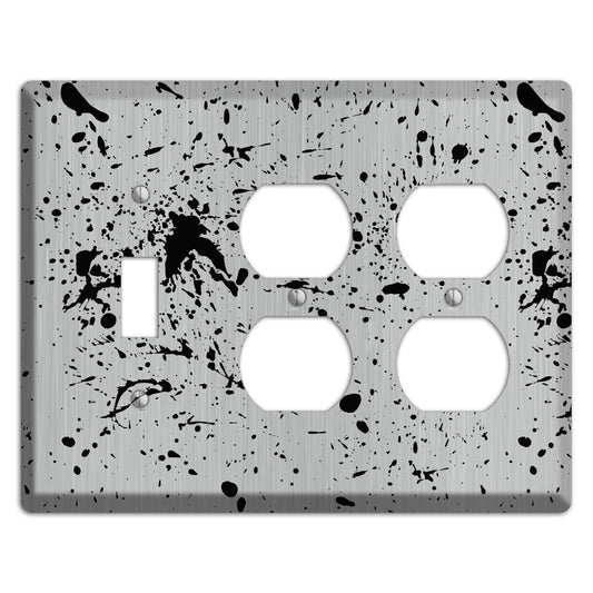 Deco Floral Stainless Toggle / 2 Duplex Wallplate
