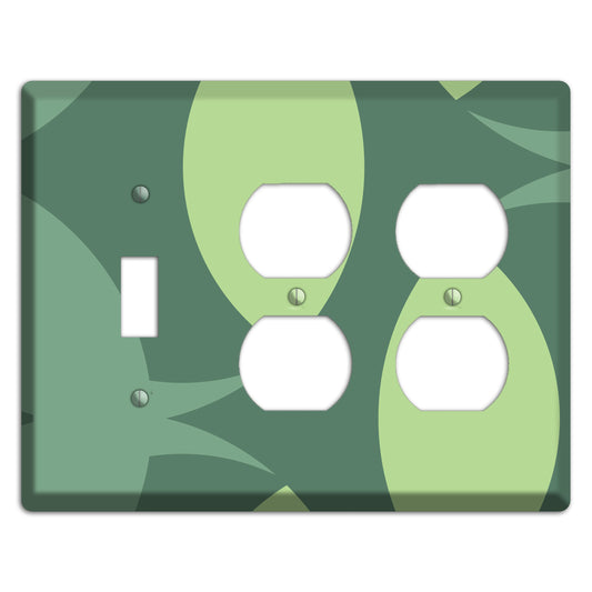 Green Abstract Toggle / 2 Duplex Wallplate