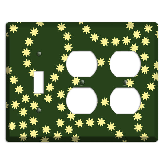 Green with Yellow Constellation Toggle / 2 Duplex Wallplate