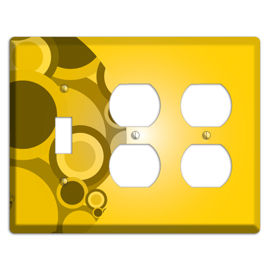 Mustard Yellow Circles Toggle / 2 Duplex Wallplate