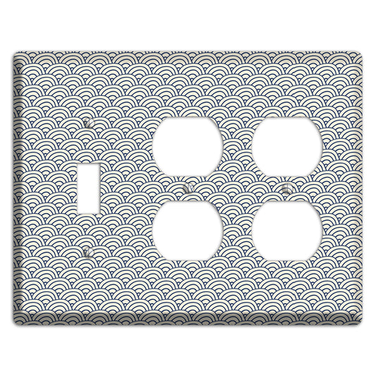 Beige Scallop Print Toggle / 2 Duplex Wallplate