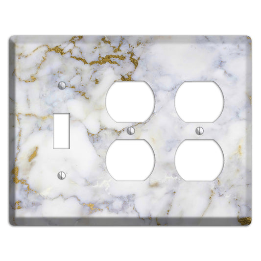 Metallic Bronze Marble Toggle / 2 Duplex Wallplate