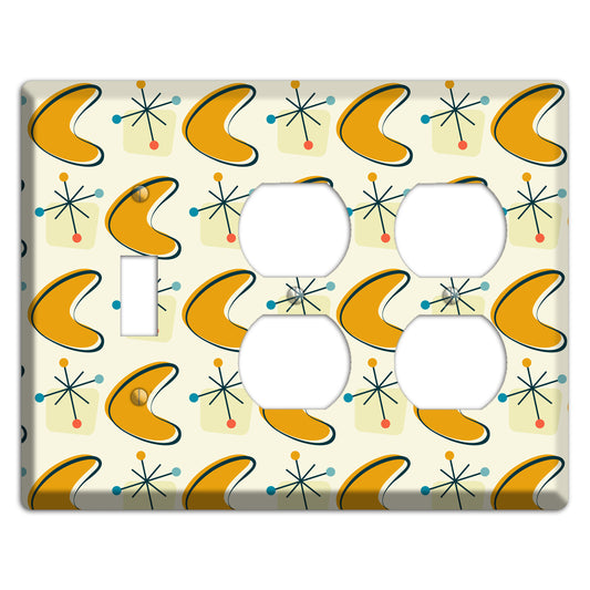 Yellow Boomerang Toggle / 2 Duplex Wallplate