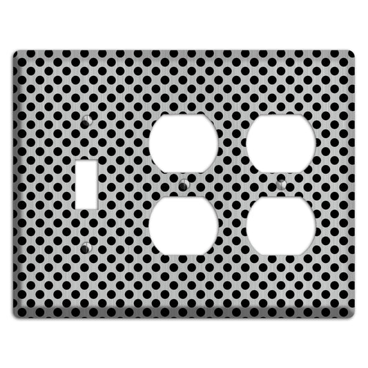 Packed Small Polka Dots Stainless Toggle / 2 Duplex Wallplate