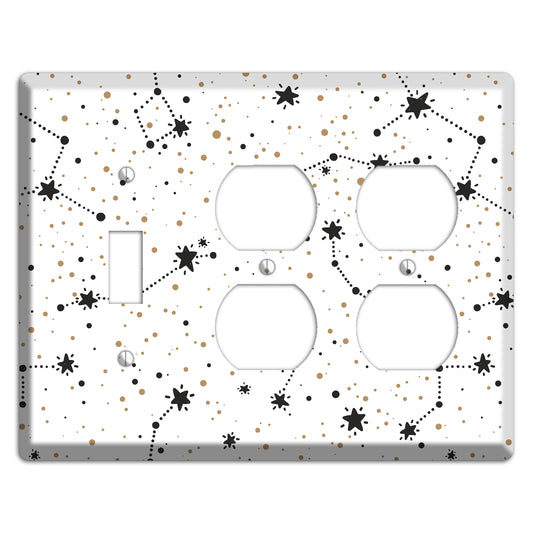 Constellations White Toggle / 2 Duplex Wallplate