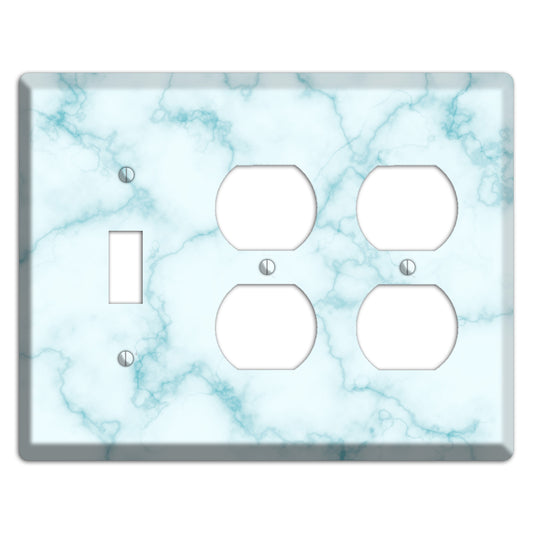 Blue Stained Marble Toggle / 2 Duplex Wallplate