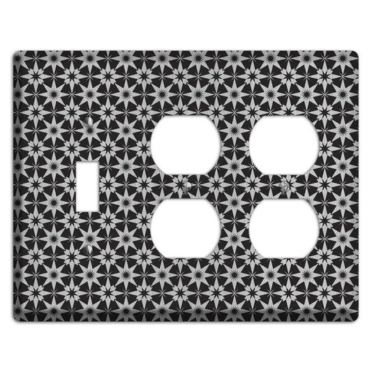 Black with Stainless Foulard Toggle / 2 Duplex Wallplate