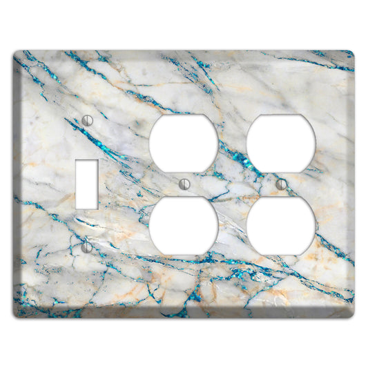 Bondi Blue Marble Toggle / 2 Duplex Wallplate