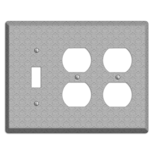 Light Grey Cartouche Toggle / 2 Duplex Wallplate
