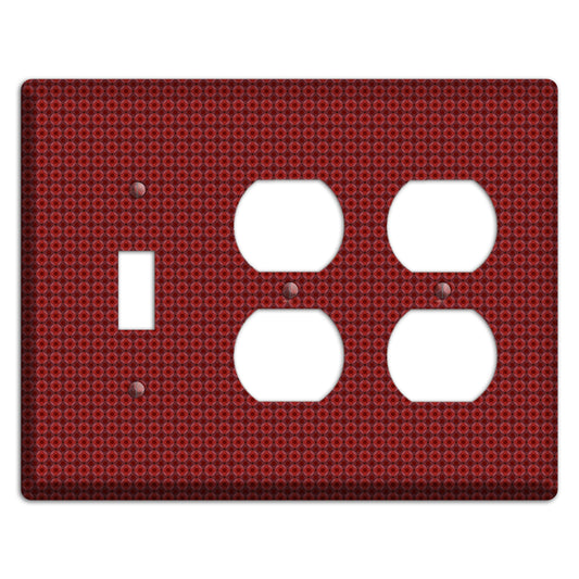 Multi Red Tiled Foulard Toggle / 2 Duplex Wallplate