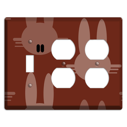 Maroon Bunny Toggle / 2 Duplex Wallplate