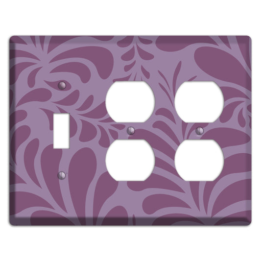 Purple Herati Toggle / 2 Duplex Wallplate
