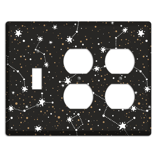 Constellations Black Toggle / 2 Duplex Wallplate
