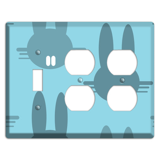 Blue Bunny Toggle / 2 Duplex Wallplate