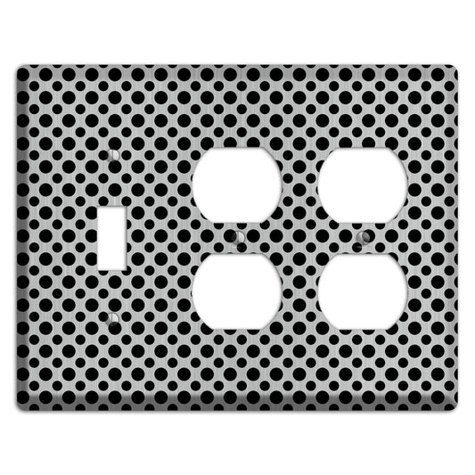 Multi Small Polka Dots Stainless Toggle / 2 Duplex Wallplate