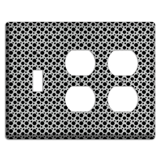 Small and Tiny Polka Dots Stainless Toggle / 2 Duplex Wallplate
