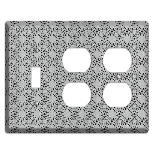 Hexagon Rotation  Stainless Toggle / 2 Duplex Wallplate