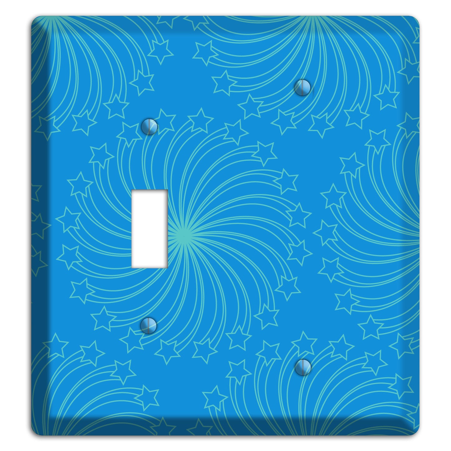 Multi Blue Star Swirl Toggle / Blank Wallplate