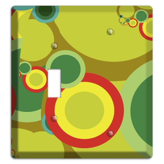 Green and Yellow Abstract Circles Toggle / Blank Wallplate