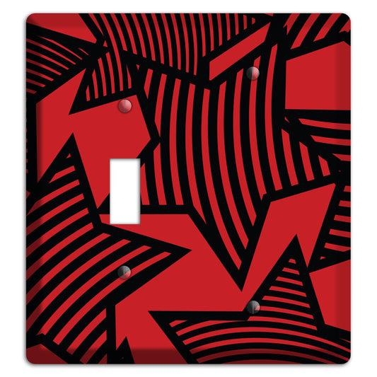 Red with Large Black Stars Toggle / Blank Wallplate