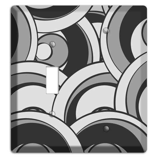 Black and Grey Deco Circles Toggle / Blank Wallplate