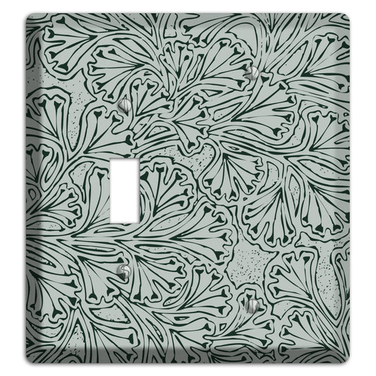 Deco Grey Interlocking Floral Toggle / Blank Wallplate