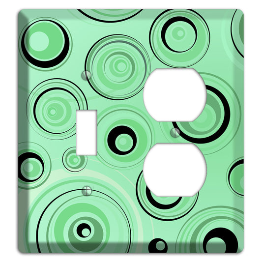 Mint Green Circles Toggle / Duplex Wallplate