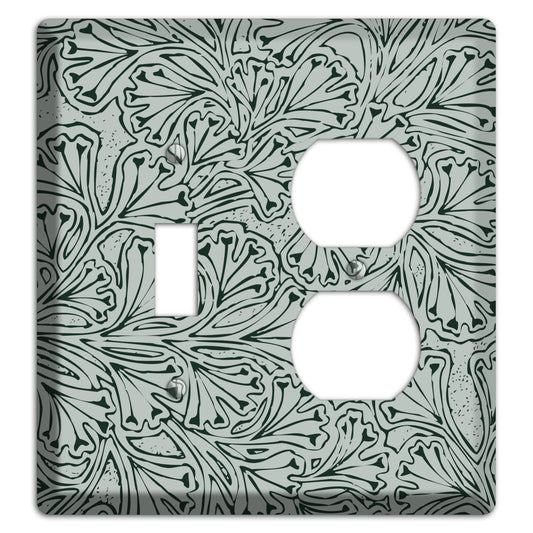 Deco Grey Interlocking Floral Toggle / Duplex Wallplate