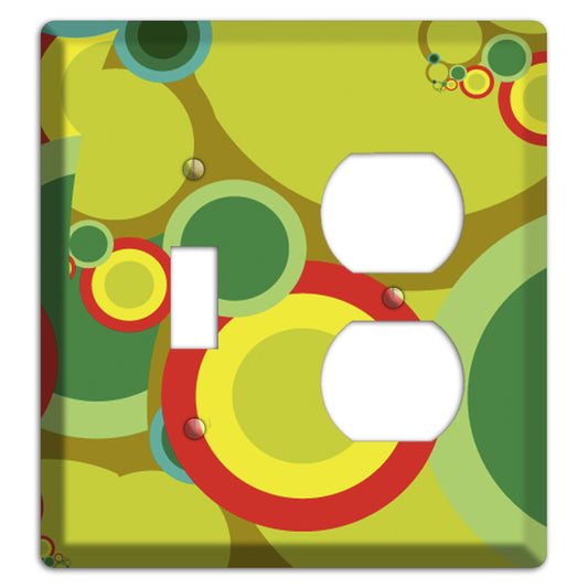 Green and Yellow Abstract Circles Toggle / Duplex Wallplate
