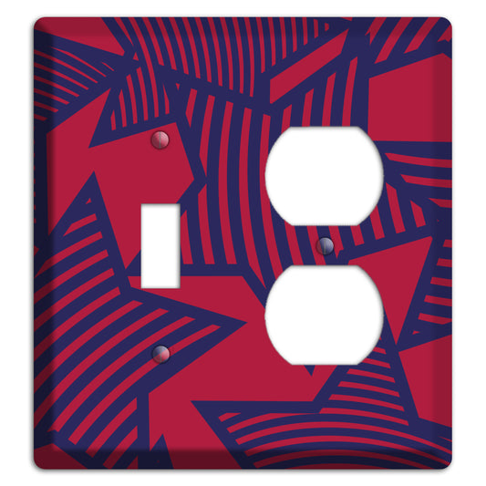 Red with Large Blue Stars Toggle / Duplex Wallplate