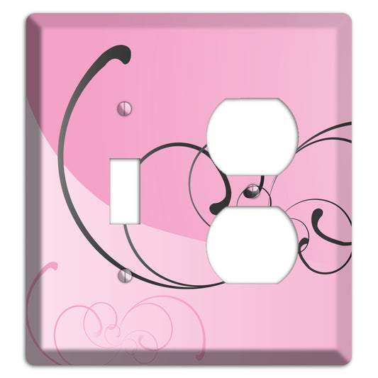 Pink Swoop Toggle / Duplex Wallplate