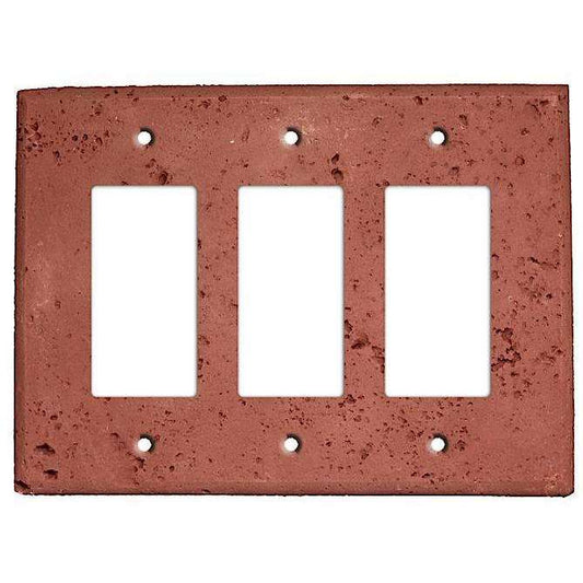 Brick Stone Triple Rocker Cover Plate - Wallplatesonline.com