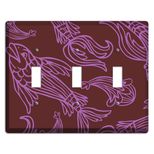 Purple and Pink Koi 3 Toggle Wallplate