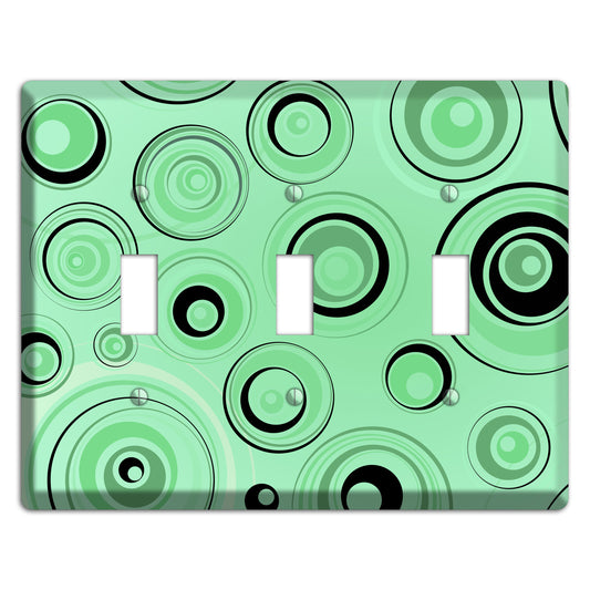 Mint Green Circles 3 Toggle Wallplate