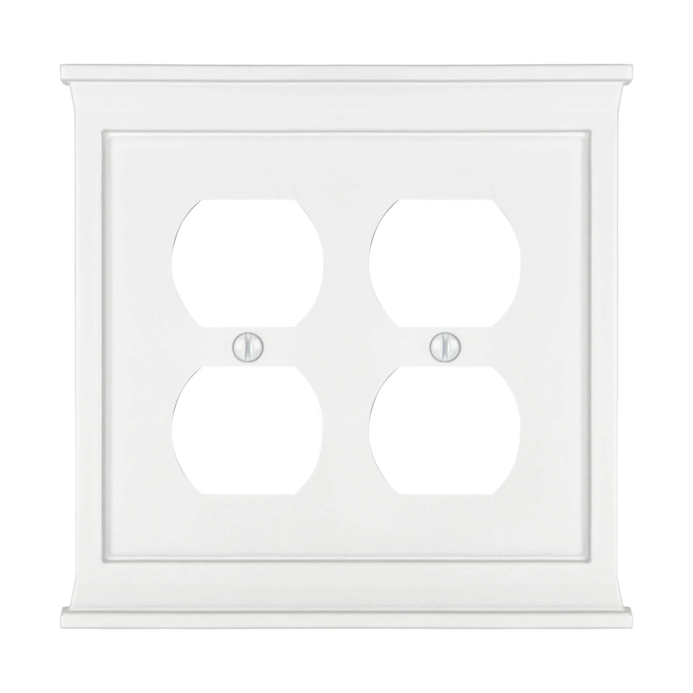 Mantel White Wood 2 Duplex Outlet