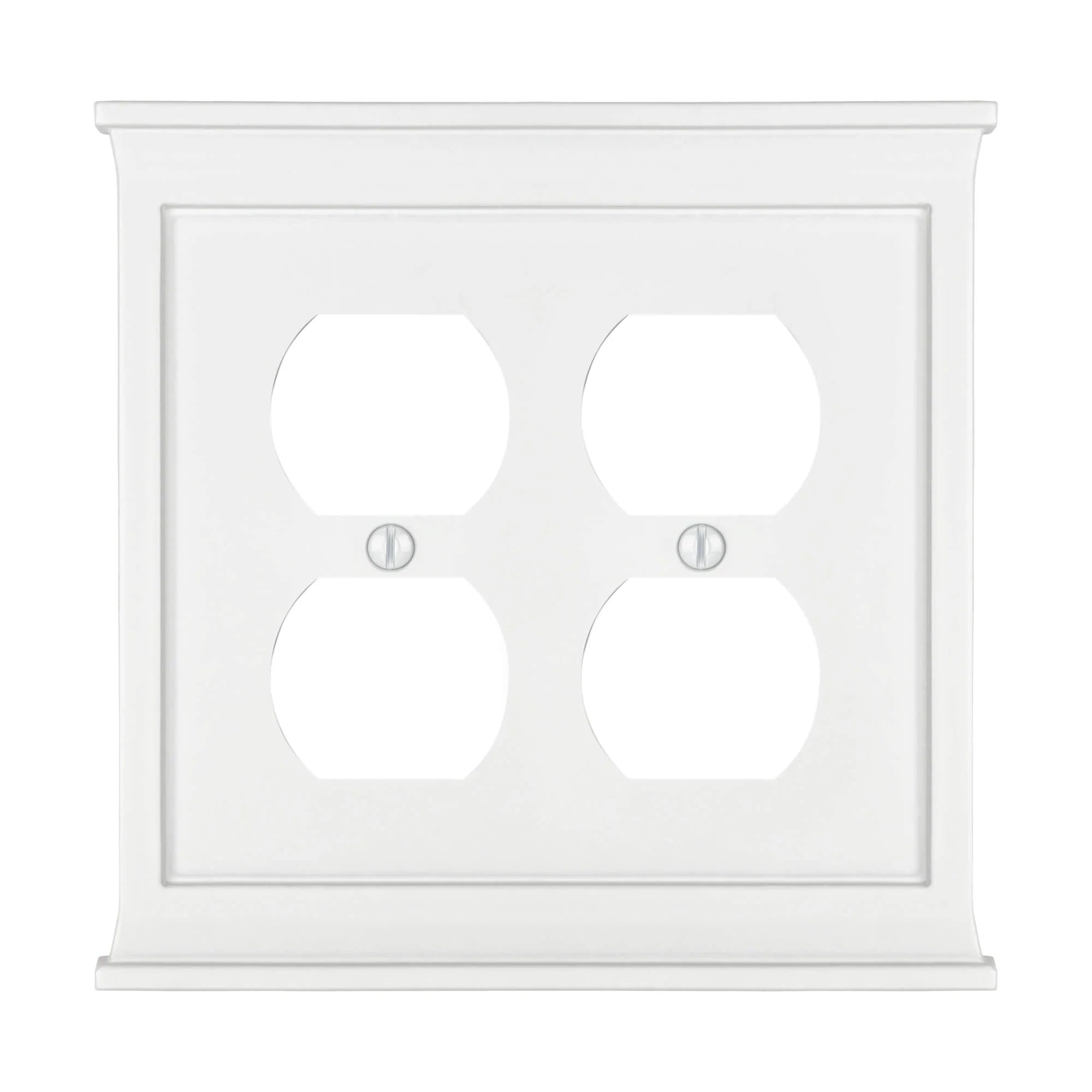 Mantel White Wood 2 Duplex Outlet