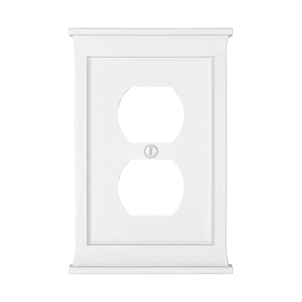 Mantel White Wood 1 Duplex Outlet