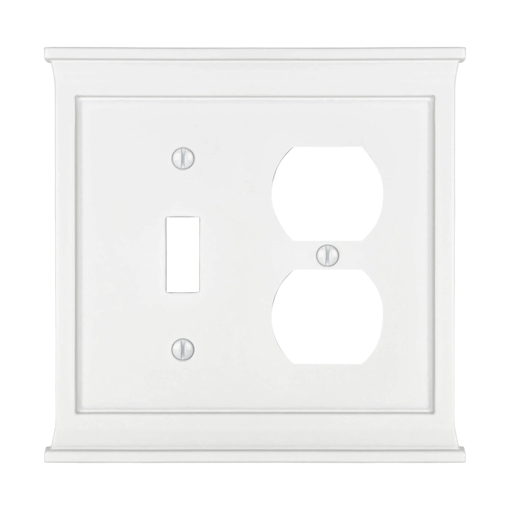 Mantel White Wood Toggle / Duplex Outlet