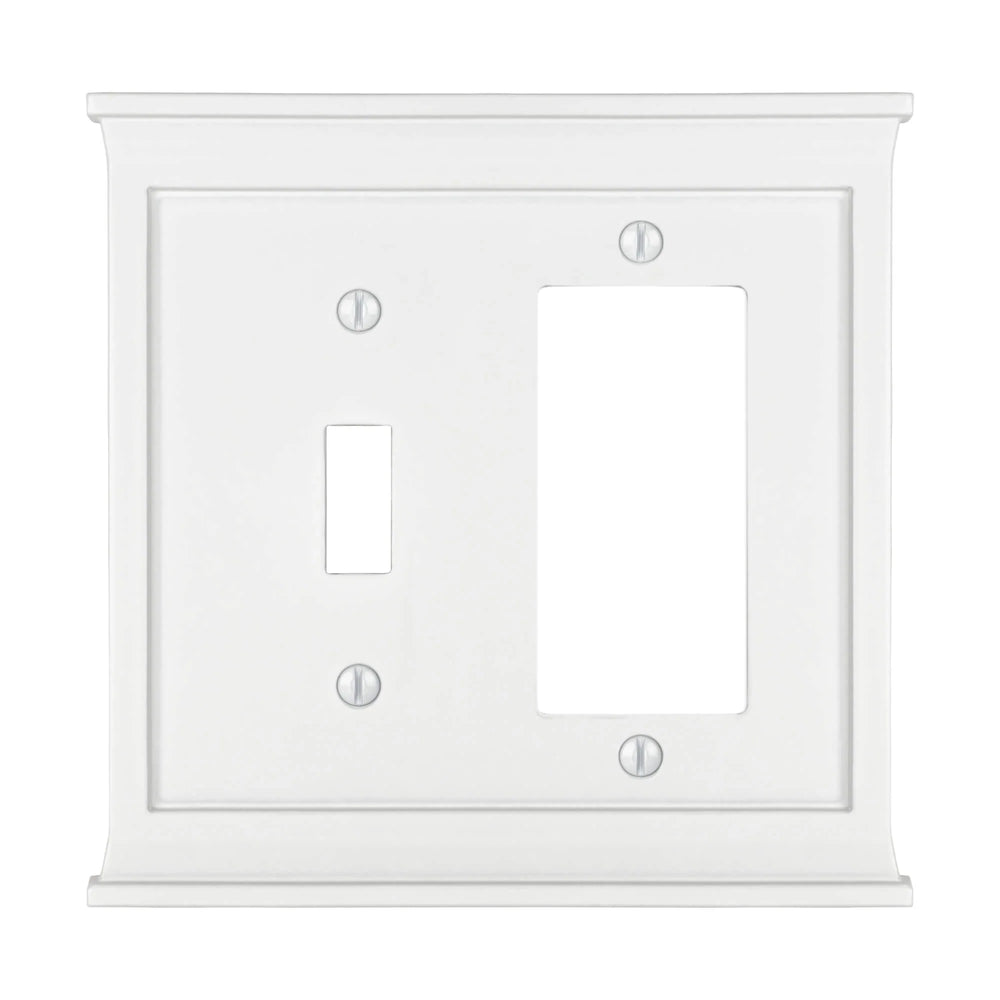 Mantel White Wood Toggle / 1 Rocker (GFI)
